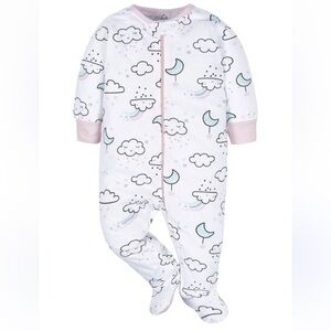 🍓3/$10 Gerber White and Pink Footies One Piece size 0-3m